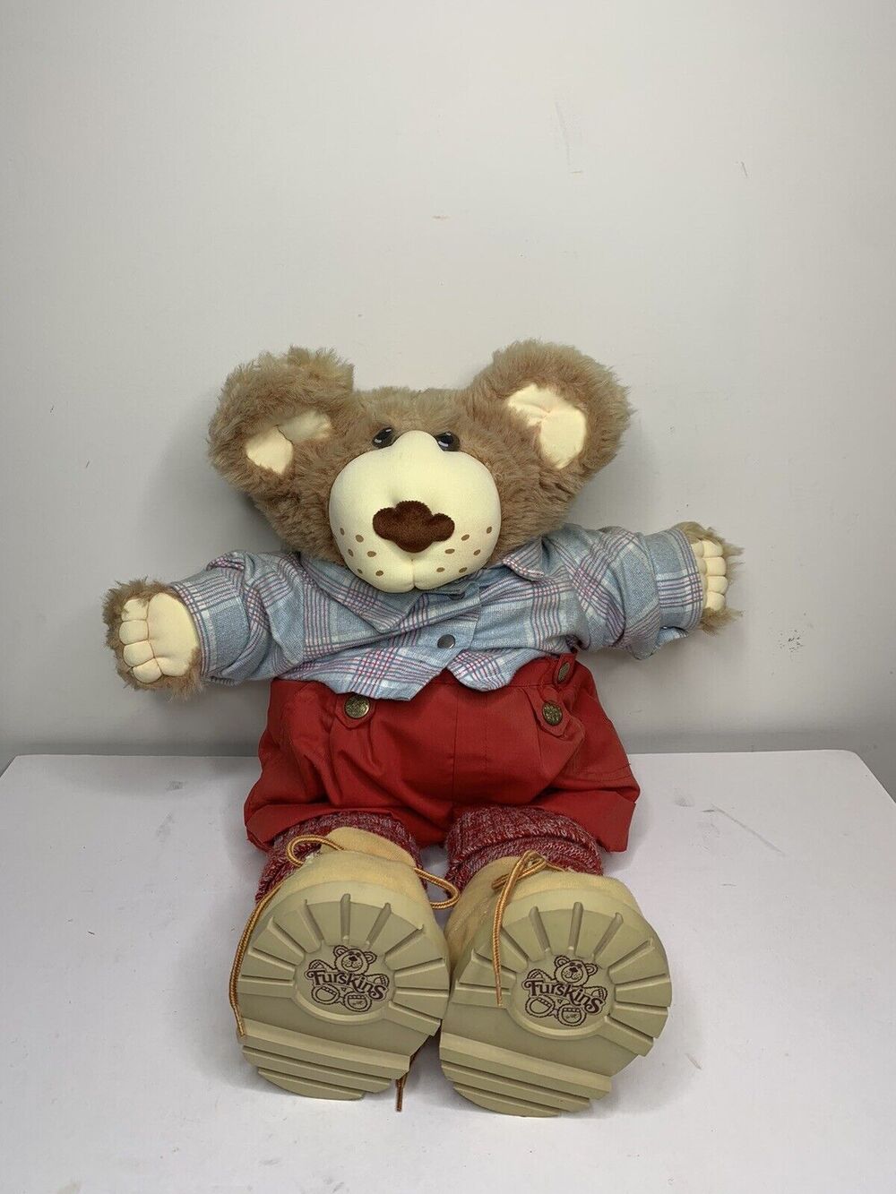 Boone Furskin Sweet-toothed Beekeeper Plush Bear Vintage Coleco 1984 Missing Hat